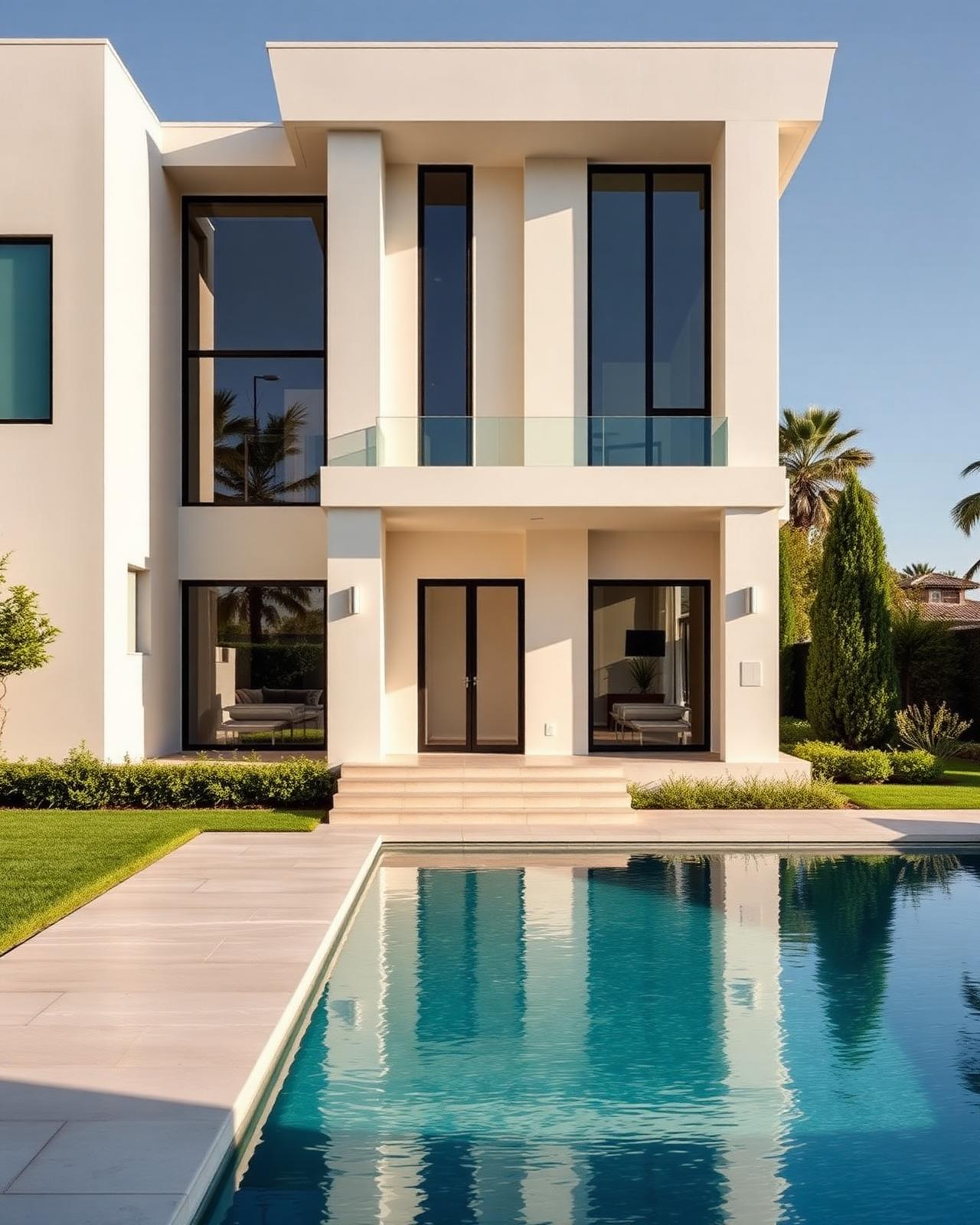 Striking modern luxury home with pool --- desirable, simply re-presented